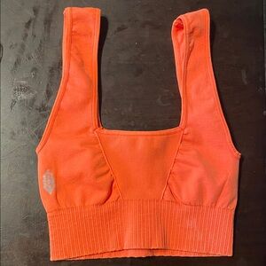 Free People Vibrant Orange Good Karma Sports Bra